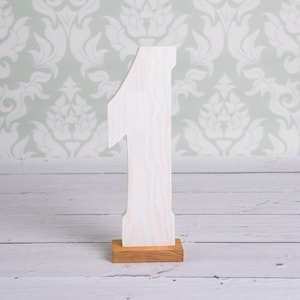 Number 1 Photo Prop: First Birthday Wood Decoration