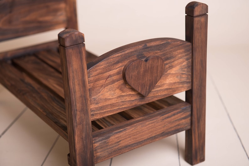 Wooden Posing Bed Nursery Decor Baby Toddler Photo Shoots Wood Cradle Photo Prop COLORS Newborn Bed Photography Prop Doll Bed