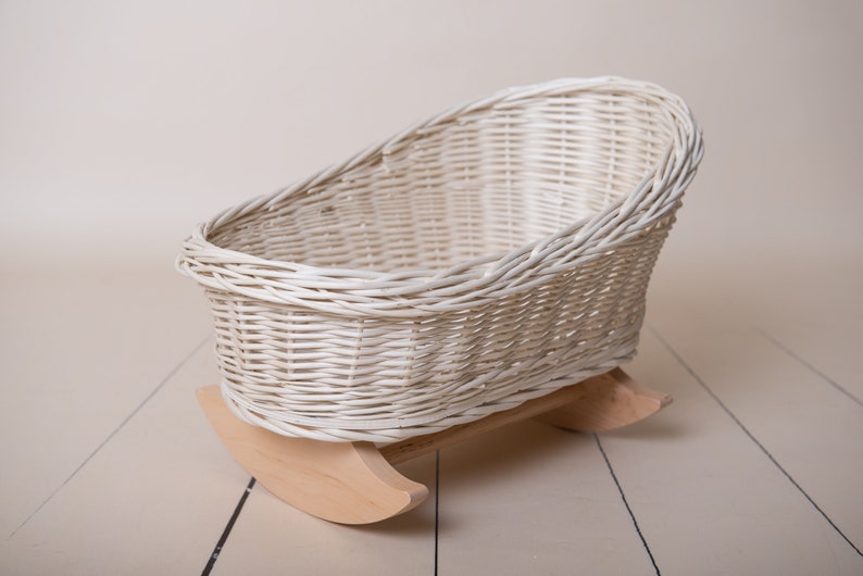 Wicker Baby Cradle Photo Props Toddler Newborn Baby Etsy Australia