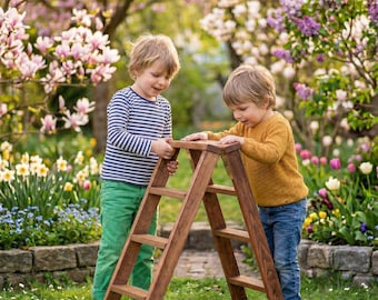 Handmade Ladder for Children's Photo Sessions, Wooden Prop, Decoration