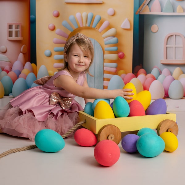 Accesorios de fotografía de carro de madera, fotografía de niños pequeños recién nacidos, carrito de juguete, carrito de juguete, juguete de empuje y tracción, sesión de fotos de verano, niño niña