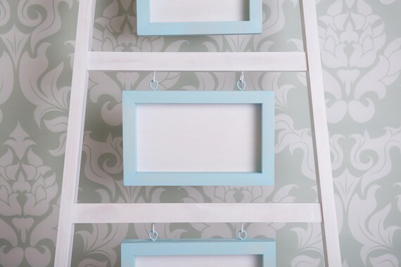 Wooden Ladder With Photo Frames Baby S Room Decoration Nursery Decor Baby Boy Room Baby Girl Decor Picture Frame Nurse Gift