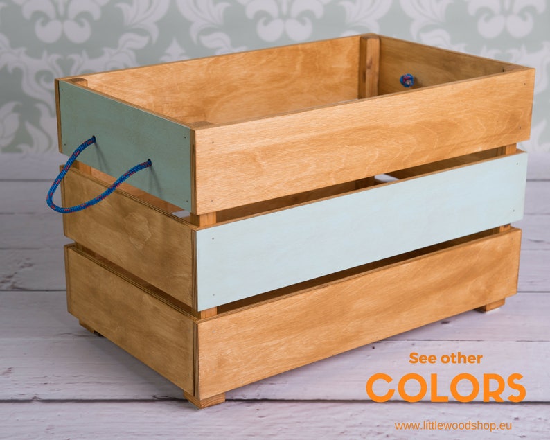 Wood Toy Box on Wheels Case for Toys Toy Chest Coffer Etsy