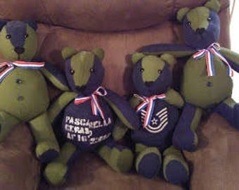 Orsetto dei ricordi personalizzato da 18", Orsetto dei ricordi, Orsetto dei ricordi dei propri cari, Orsetto di peluche fatto a mano