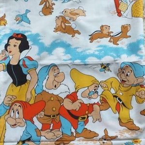 Snow White Walt Disney Fabric Curtains Vintage Snow White and The Seven Dwarfs fabric and duvet, pillowcase, fabric, depicting Bambi & more