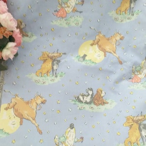 Laura Ashley Fabric Lovely Vintage Hey Diddle Diddle Nursery fabric. Wonderful condition 1990s various size pieces available. image 1