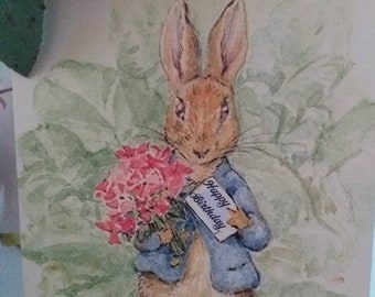 Peter Rabbit – Biglietto Di Auguri Di Compleanno Ufficiale Con Busta, Formato 235x130 Mm, Scritta In Inglese