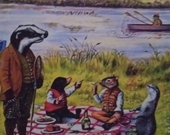 Wind in the Willows Happy Birthday greetings cards and blank notelet cards Vintage fabulous storey images 11.5x14 cms with envelope & cello.