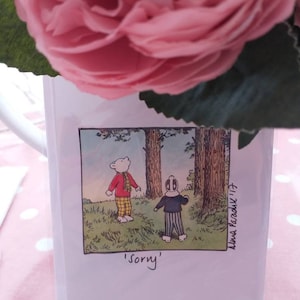 Cartes de voeux vintage Rupert Bear - Merci, je t'aime, anniversaire - Cartes faites main avec de belles images de Rupert Bear et de personnages