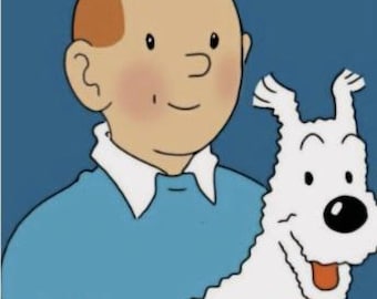 TinTin & Snowy Happy Birthday and greetings cards Gorgeous Tintin and Snowy cards 11.5 x 14 cms with envelope and presented in a cello bag.