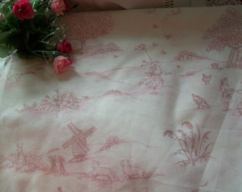Laura Ashley unused Emily Vintage Nursery Childrens Fabric Lovely Woodland Rabbits , children, lambs  1980&#39;s available per yard & remnants x