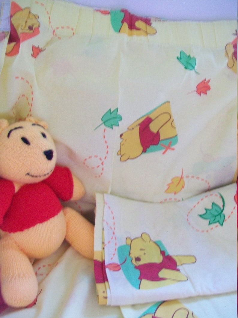 Winnie the Pooh Fabric Curtains. Lovely Childrens Nursery Etsy