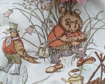 Wind in The Willows fabric vintage 1960s & 90s Lovely adorable vintage fabric and soft beany Wind in the Willows Toys immaculate  condition