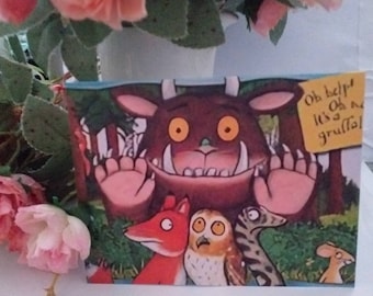 Gruffalo Greetings card or notelet blank card of a lovely Gruffalo and friends fabulous design card is 11.5 x 14 cms quality card.