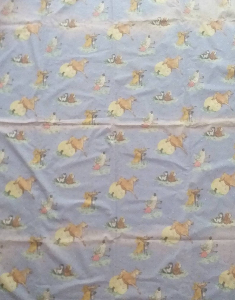 Laura Ashley Fabric Lovely Vintage Hey Diddle Diddle Nursery fabric. Wonderful condition 1990s various size pieces available. 114 x 120 cms