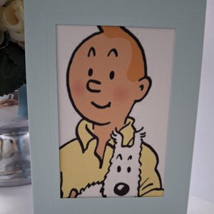 Cartes de voeux TinTin - Cartes TinTin et Milou faites main 15,5 x 11 cm avec enveloppe assortie et présentées dans un sac en cellophane provenant de sources responsables