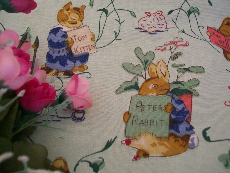 Peter Rabbit Fabric 1950s & Various Vintage Beatrix Potter Fabrics ...