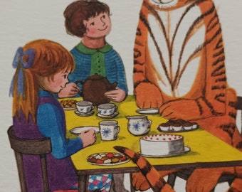 Tiger Who Came to Tea Happy Birthday greetings cards and blank cards 11.5 x 14 cms and Museums & Galleries fabulous storey images cards 16cm