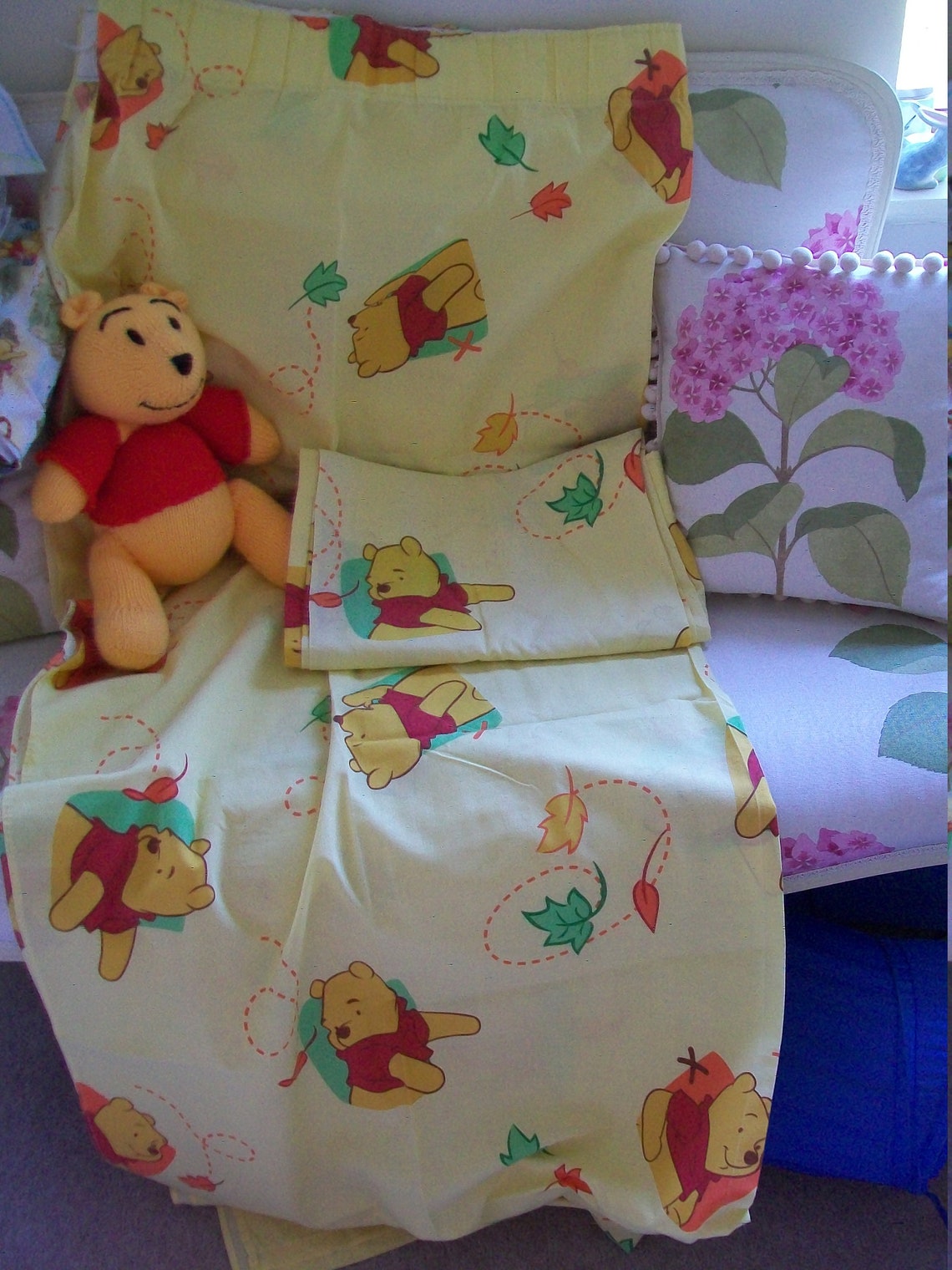 Winnie the Pooh Fabric Curtains. Lovely Childrens Nursery Etsy