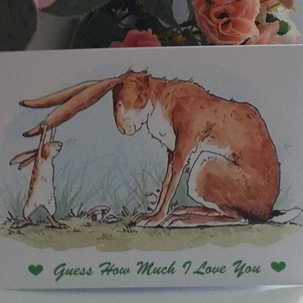 Guess How Much I Love You - greetings cards and happy birthday cards 11.5 x 14 cms with envelope and in cello bag
