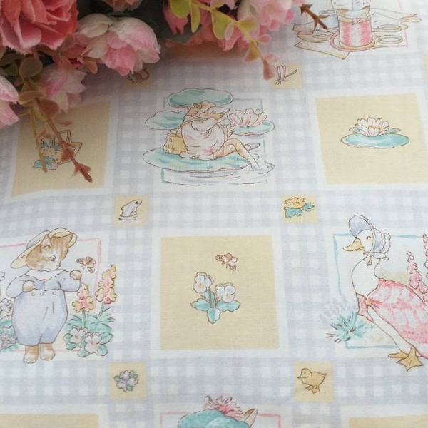 Beatrix Potter / Peter Rabbit fabric 1995 Peter Rabbit fabric by Frederick Warne Co wonderful vintage fabric in excellent condition & unused