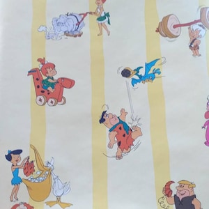 Flinestones-behang. 1994 Hanna Barbera fantastisch Flinestones-behang. Kan worden gebruikt voor muurkunst, emblemen, kaarten en knutselwerkjes x