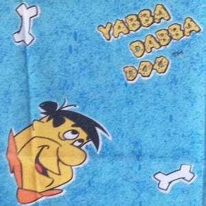 Yogi Bear and Booboo fabric remnants and The Flinestones fabric -  fantastic rare vintage in excellent condition 1980s fabulous fabric x