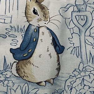 Peter Rabbit Jane Churchill The Tales of Beatrix Potter wonderful fabric 2006 - in green & blue colourways Unused lovely cotton fabric.