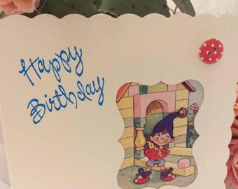 Tarjetas de felicitación de Noddy & Friends: tarjetas de cumpleaños o en blanco hechas a mano con naipes coleccionables originales de Pepys de 1955, de 5 x 5 pulgadas, preciosas.