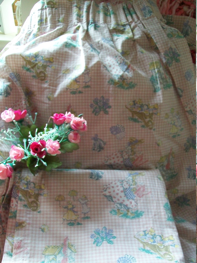 Laura Ashley Nursery Bunnykins Fabric Curtains. Lovely Vintage Etsy