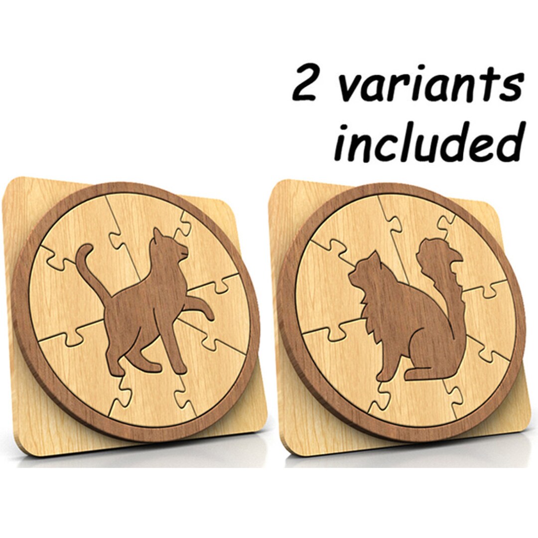 P02-cat Puzzle - Scroll Saw Pattern (pdf, Dxf, Svg, Eps) - Etsy