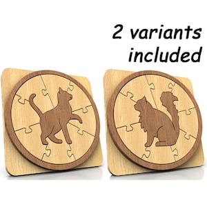 P02-Cat puzzle - Scroll saw pattern (pdf, dxf, svg, eps)