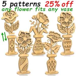 C274-Set di fiori - Modello per seghetto alternativo (pdf, dxf, svg, eps)