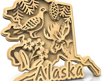 C240-Alaska - Scroll saw pattern (pdf, dxf, svg, eps)