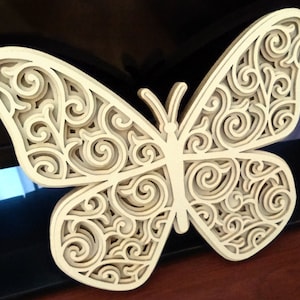 C35-Butterfly - Scroll saw pattern (pdf, dxf, svg, eps)