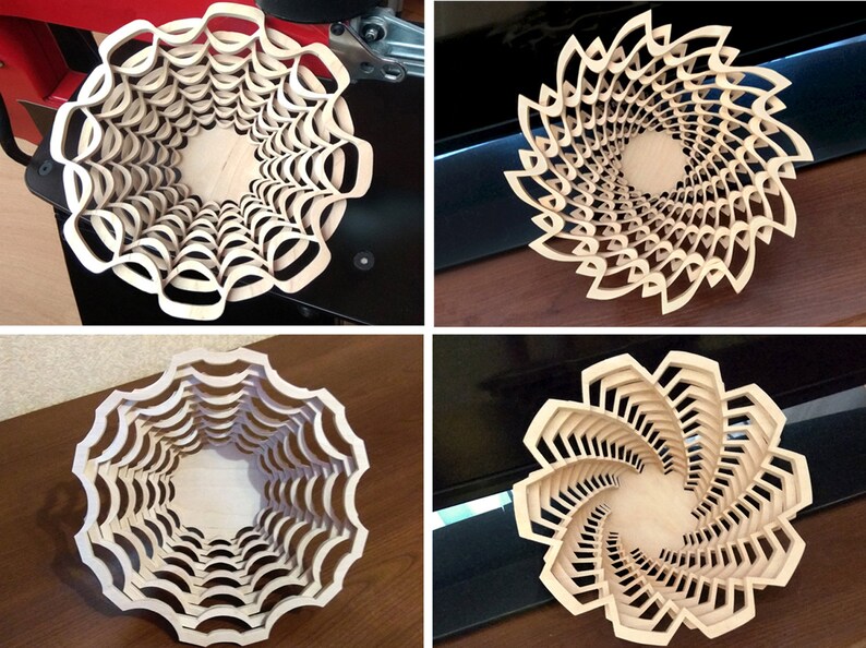 Bowls Set Scroll Saw Patterns pdf Dxf Svg Eps Etsy Australia