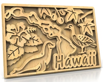 C240-Hawaii - Scroll saw pattern (pdf, dxf, svg, eps)