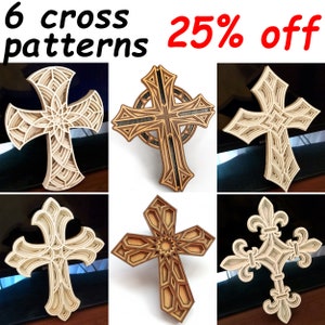 Crosses set - Scroll saw pattern (pdf, dxf, svg, eps)