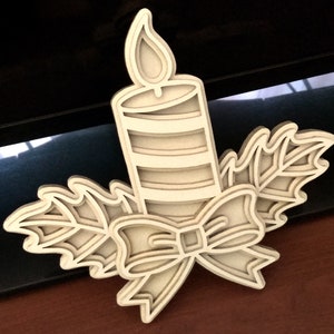 C93-Christmas candle - Scroll saw pattern (pdf, dxf, svg, eps)