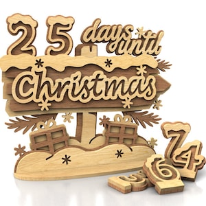 C245-Calendrier de Noël - Modèle de scie à chantourner (pdf, dxf, svg, eps)