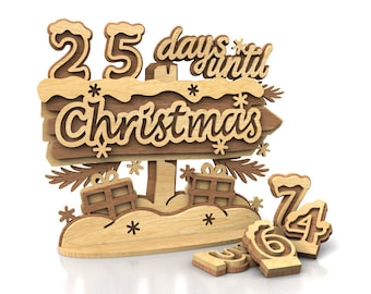 C245-Christmas calendar - Scroll saw pattern (pdf, dxf, svg, eps)