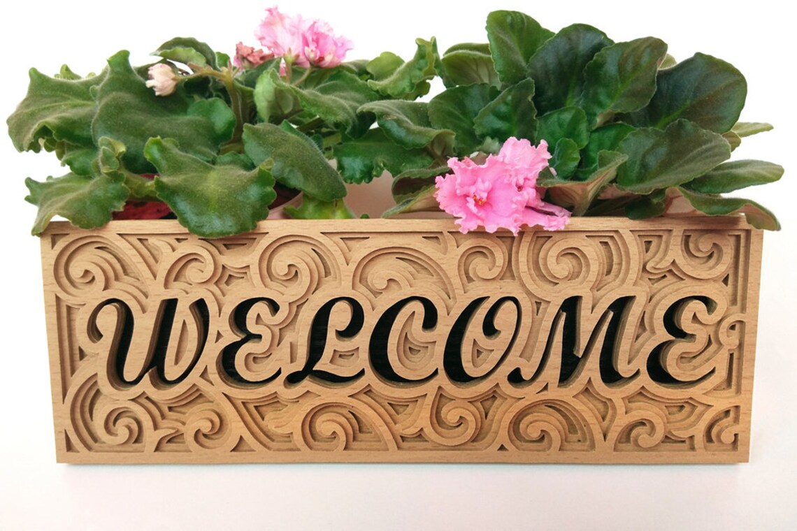 C27-welcome Scroll Saw Pattern pdf Dxf Svg Eps | Etsy