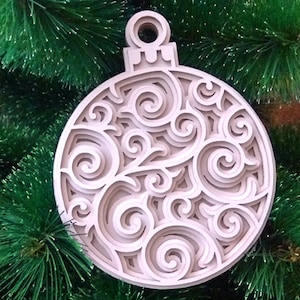 C34-Boule de Noël - Modèle de scie à chantourner (pdf, dxf, svg, eps)