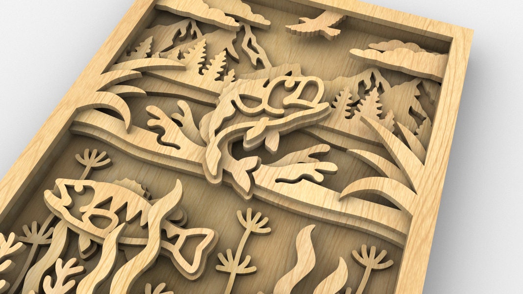 C258-bass - Scroll Saw Pattern (pdf, Dxf, Svg, Eps) - Etsy