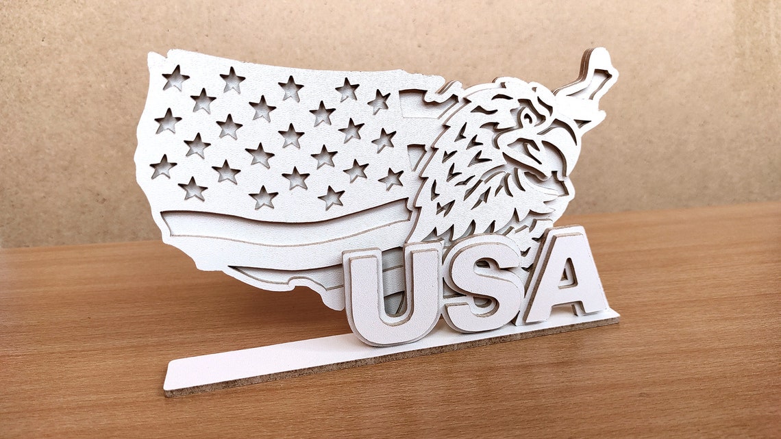 C177eagleflag Scroll Saw Pattern pdf Dxf Svg Eps Etsy