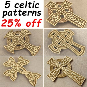 Celtic crosses set - Scroll saw pattern (pdf, dxf, svg, eps)