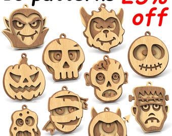 C241-Halloween set - Scroll saw pattern (pdf, dxf, svg, eps)