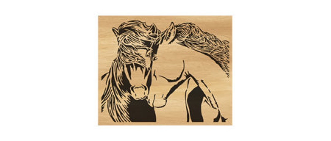 004-horses Scroll Saw Pattern pdf, Jpg, Dxf, Svg, Eps - Etsy