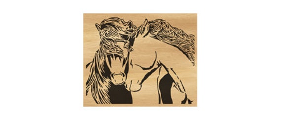 004-horses Scroll Saw Pattern pdf Jpg Dxf Svg Eps | Etsy Canada