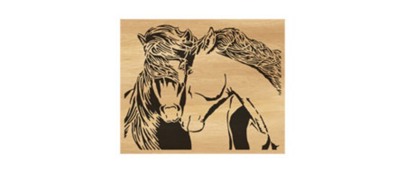 004-horses Scroll saw pattern pdf jpg dxf svg eps - Etsy Nederland
